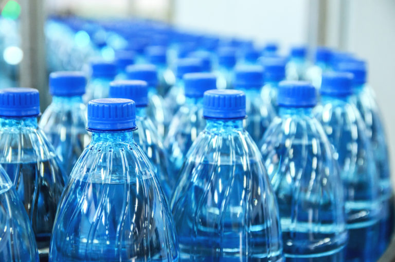 plastic water bottles that have not left the factory yet