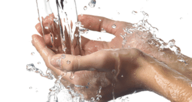washing hands with clean water