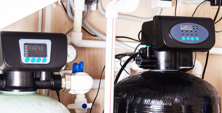 water softener system in home