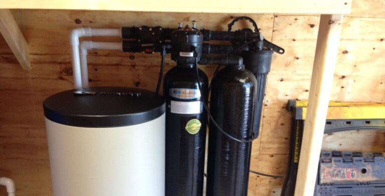 closeup of a kinetico water softening system in a boerne home